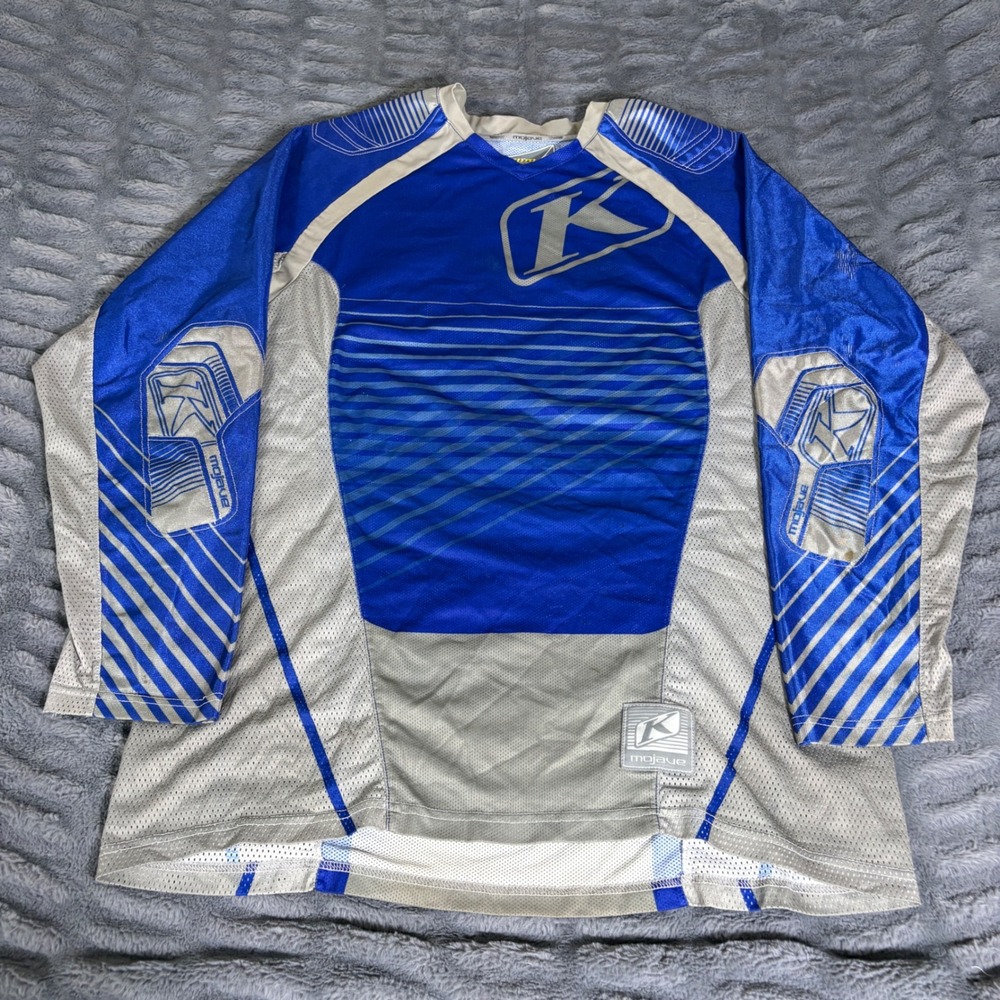 Klim 3209 Mojave Motocross Jersey Mens XL Blue Gray Mesh Padded Long Sleeve